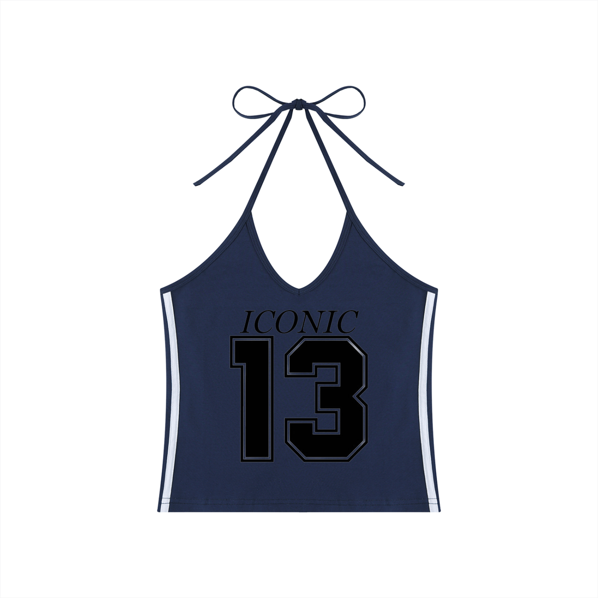 Women's Color Block Halter Crop Tank Top