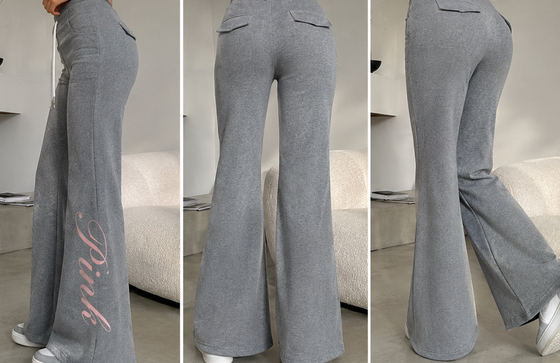 Women's Drawstring Flared Leg Pants
